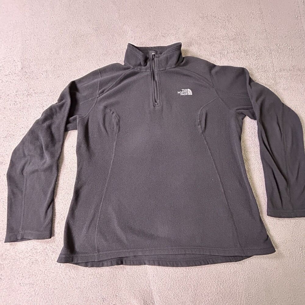 The North Face Fleece Pullover Womens M Black Quarter Zip Polartec Jacket